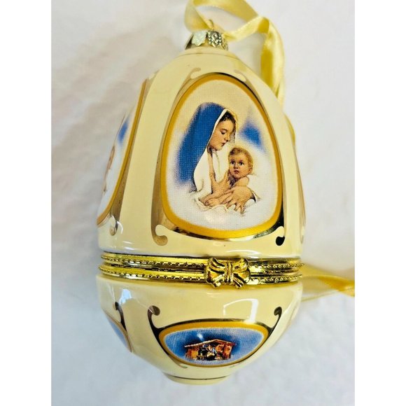 Mr Christmas Valerie Parr Hill Ivory Porcelain Musical Egg Christmas Tree Orname - Picture 14 of 15